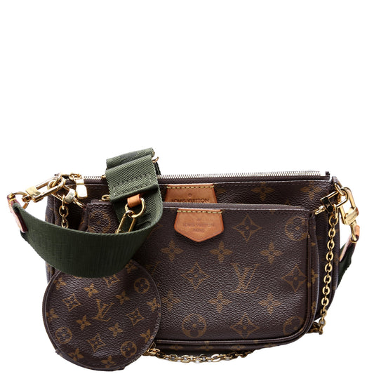 Louis Vuitton Multi Pochette Monogram Green Clutch Bag Green 1