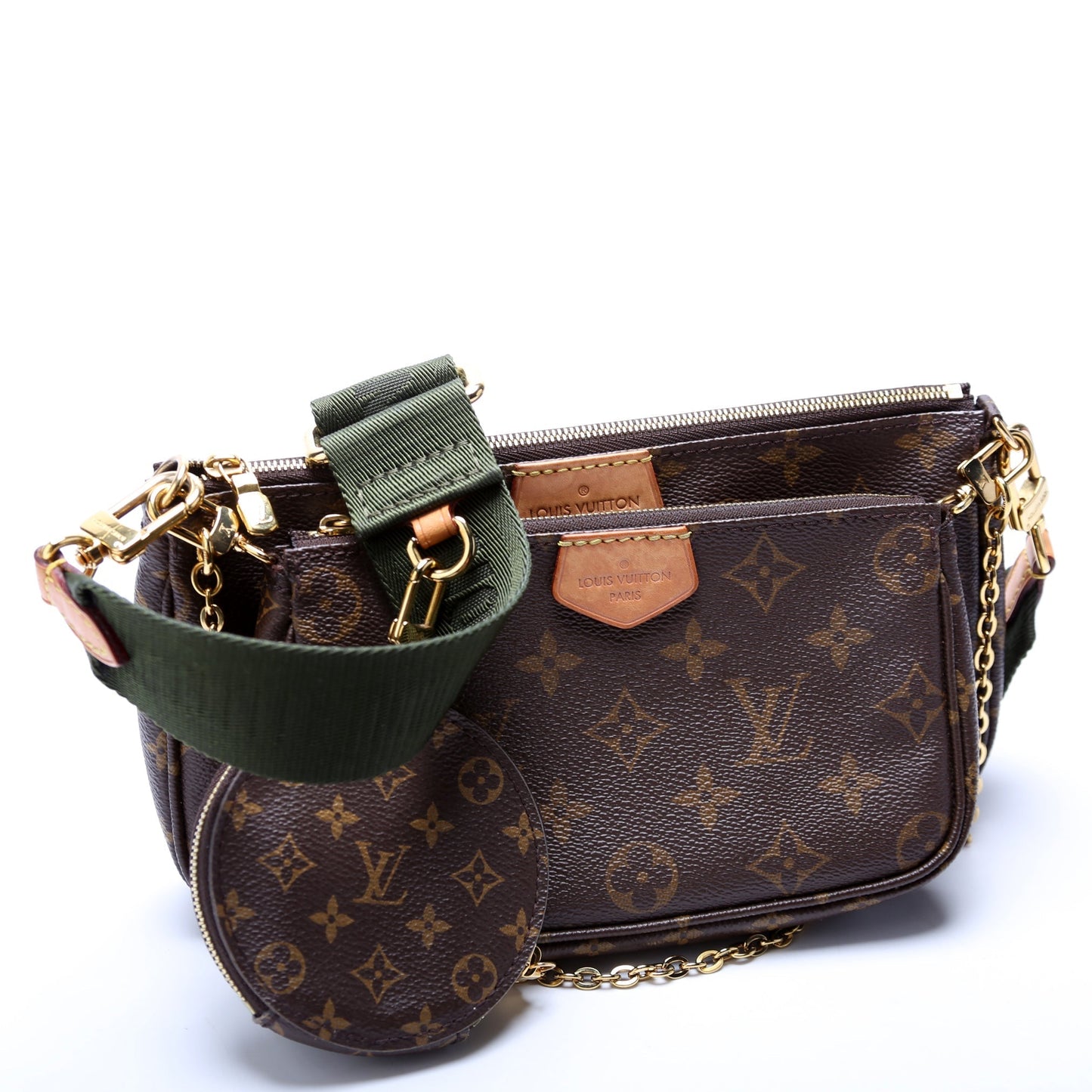 Louis Vuitton Multi Pochette Monogram Green Clutch Bag Green 1