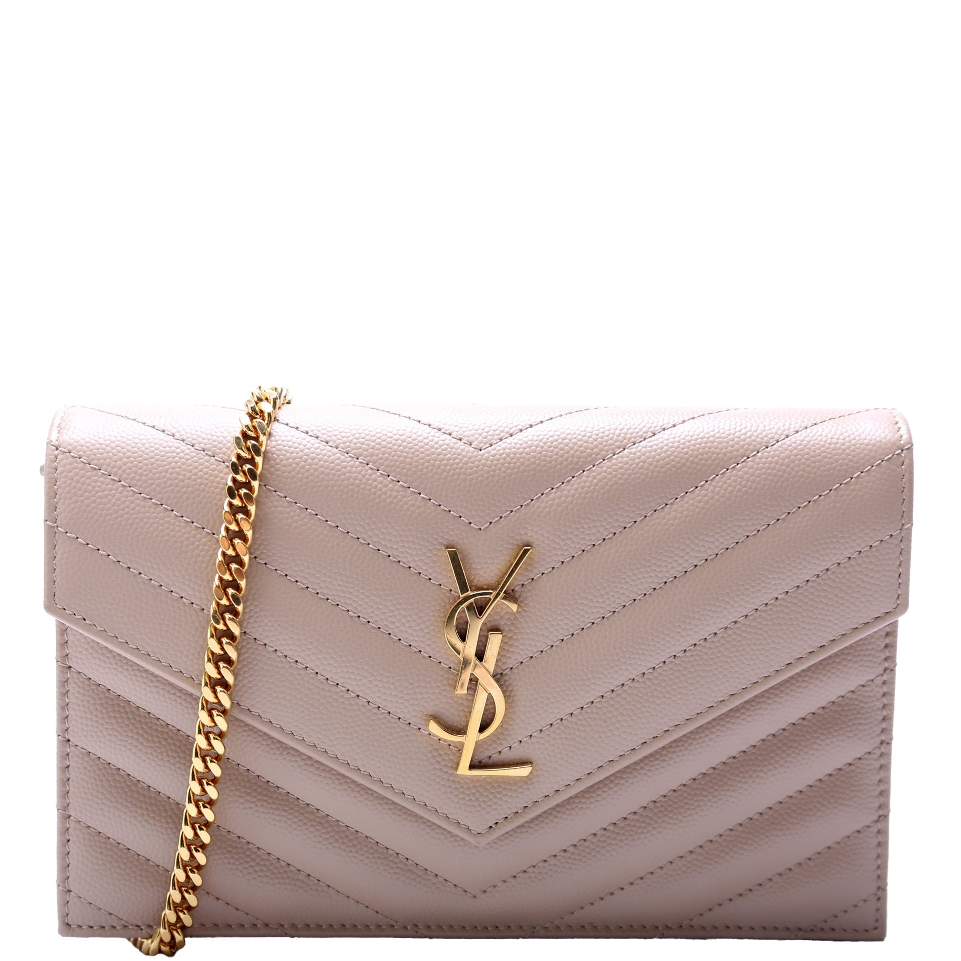 YSL Saint Laurent Saint Laurent Envelope Wallet Bag Beige Chain Travel Bag