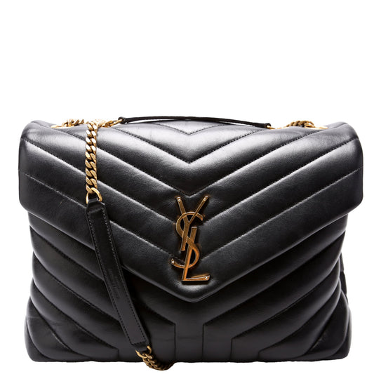 YSL Saint Laurent Loulou Bag Quilted Black Medium Travel Bag Quilted Black 1