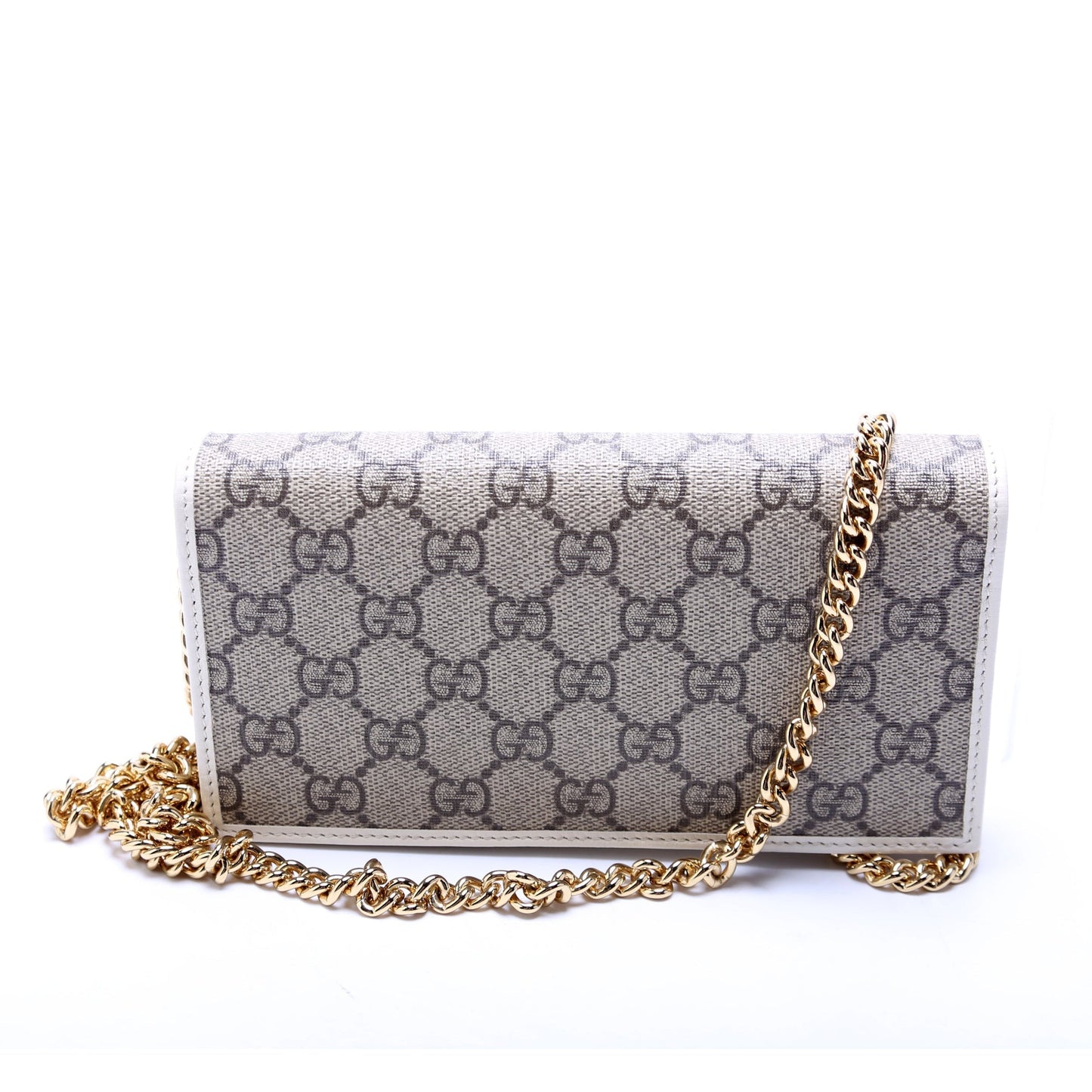 Gucci Horsebit White Chain Wallet Case