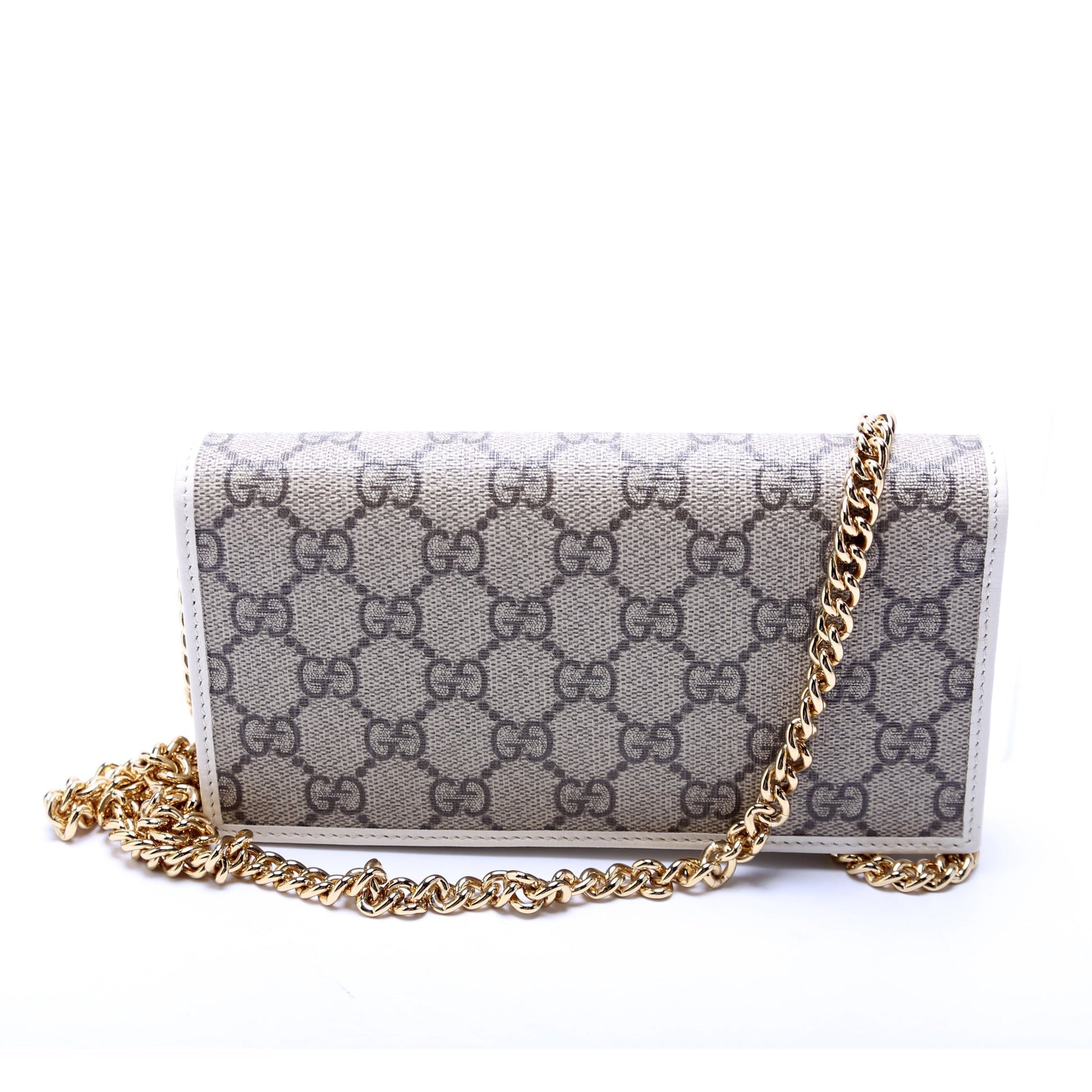Gucci Horsebit White Chain Wallet Case