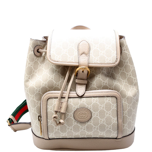 Gucci GG Supreme Buckle Backpack