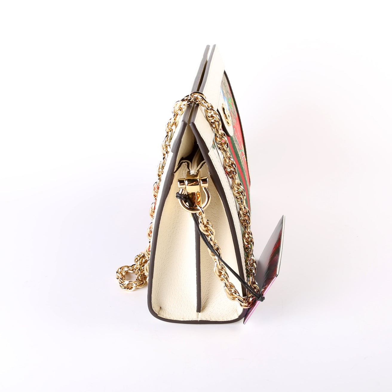 Gucci GG Supreme Flora Ophidia White Small Chain Travel Bag