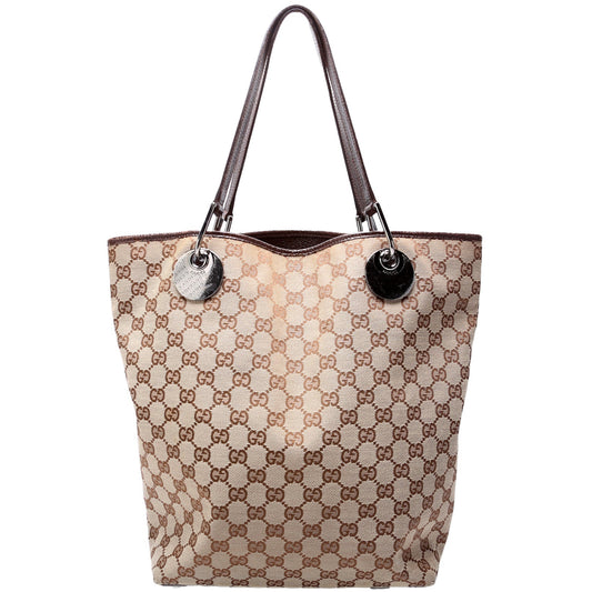 Gucci GG Canvas Brown Tote Bag Tote Brown