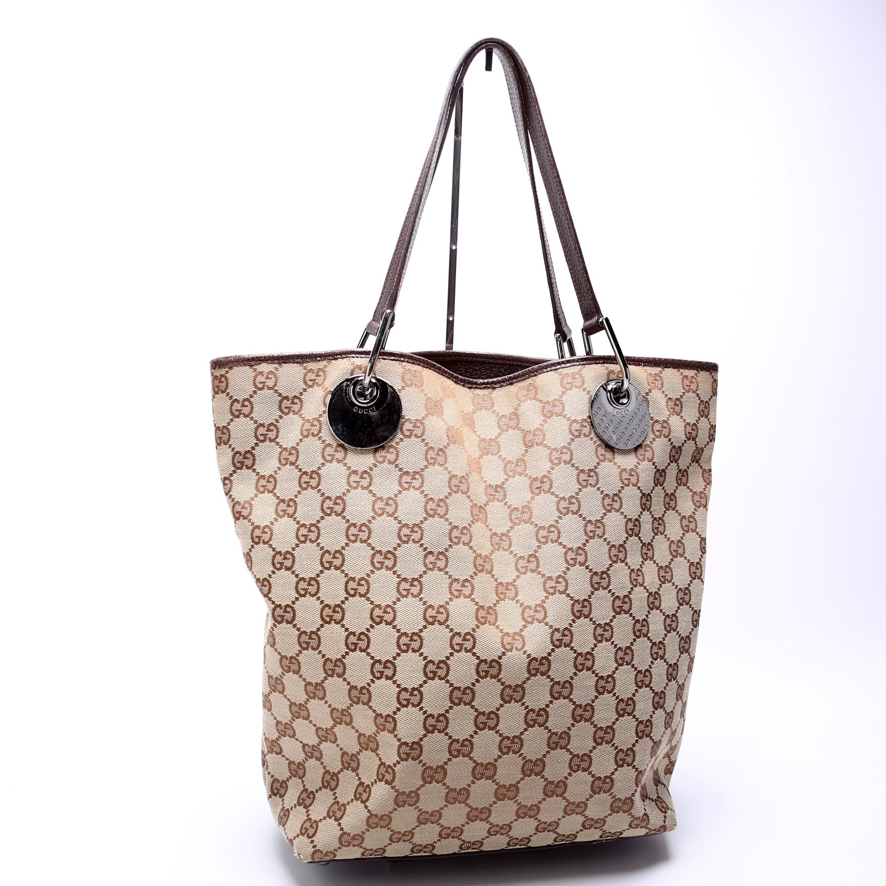 Gucci GG Canvas Brown Tote Bag Tote Brown