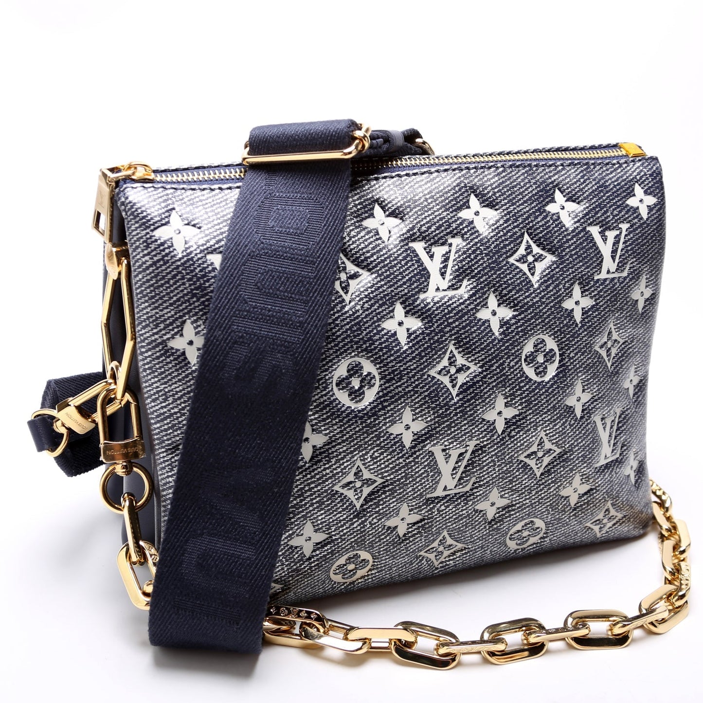 Louis Vuitton Coussin PM NM Denim Printed Lambskin Handbag