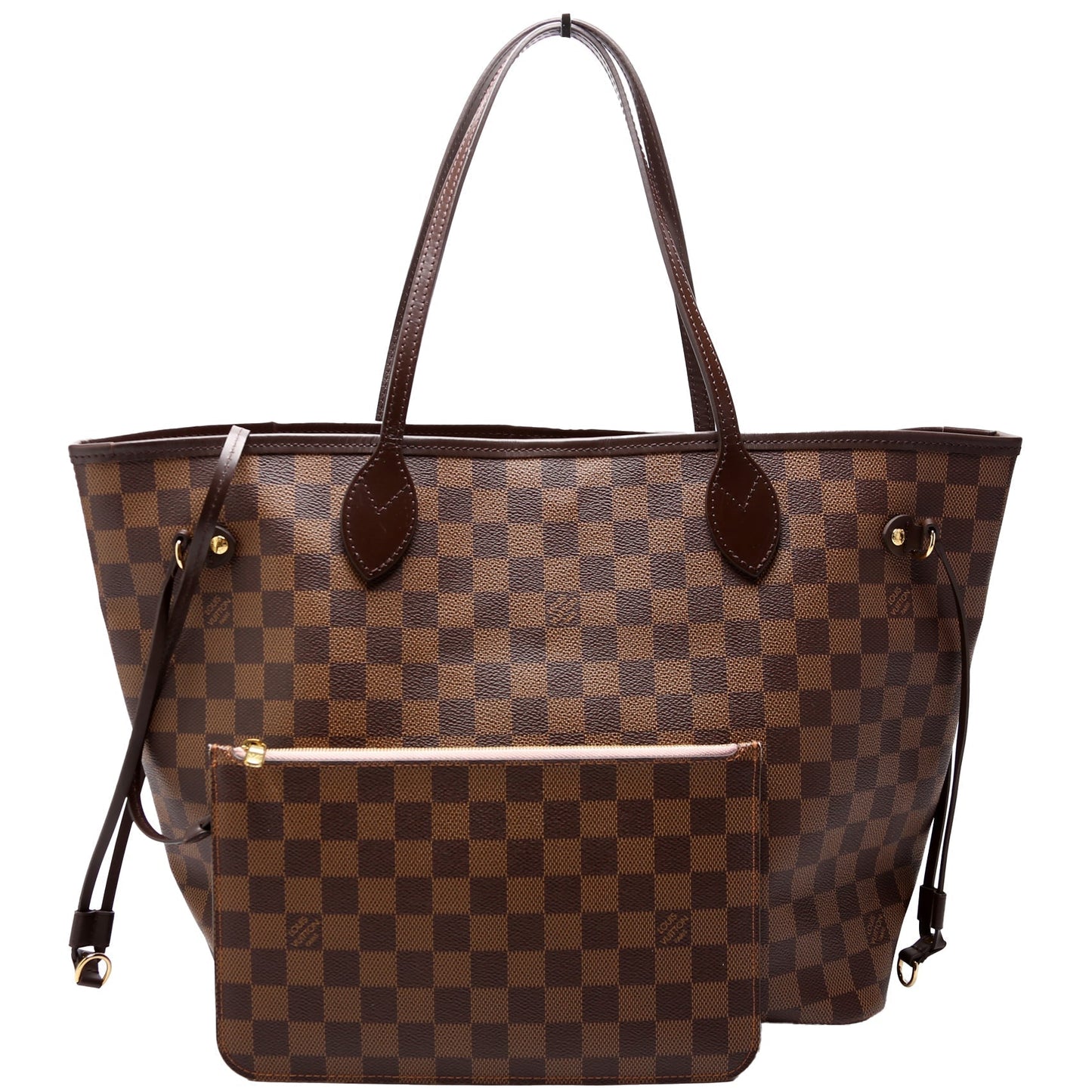 Louis Vuitton Neverfull W MM Ebene Damier Pink Wallet Case