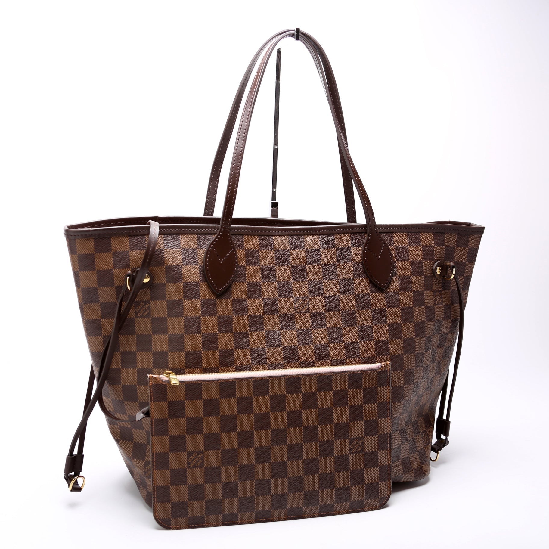 Louis Vuitton Neverfull W MM Ebene Damier Pink Wallet Case