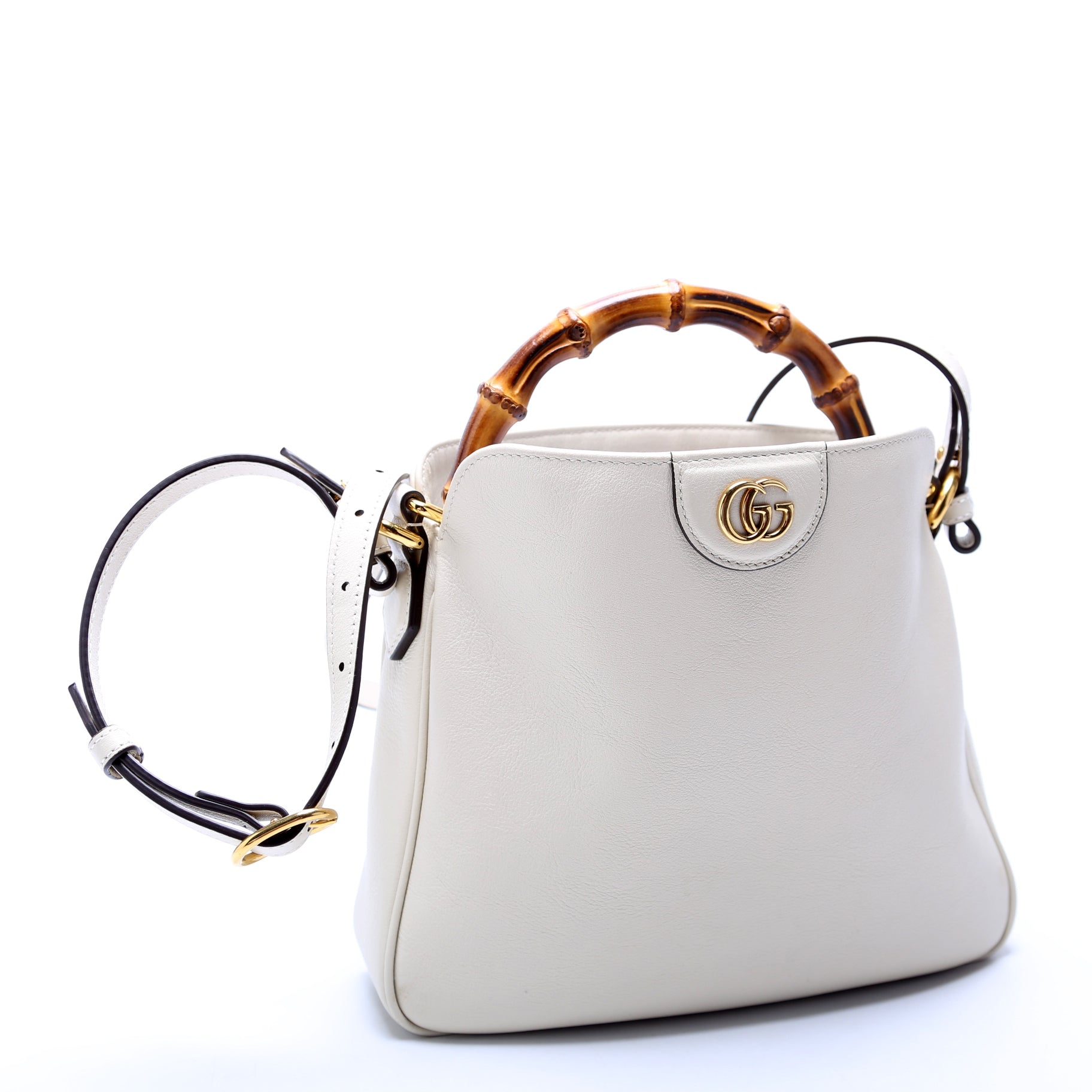 Gucci Diana Bamboo White Shoulder Bag