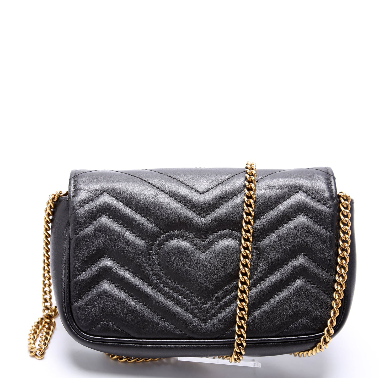 Gucci Marmont Super Leather Black Mini Flap Travel Bag Black 1