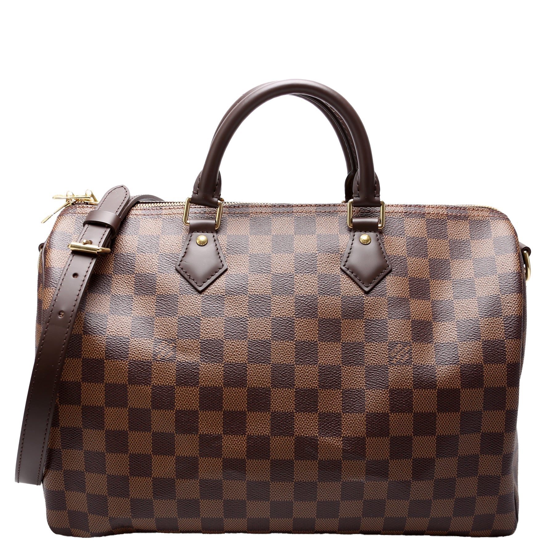 Louis Vuitton Speedy 35 Bandouliere Ebene Damier Handbag Ebene 9