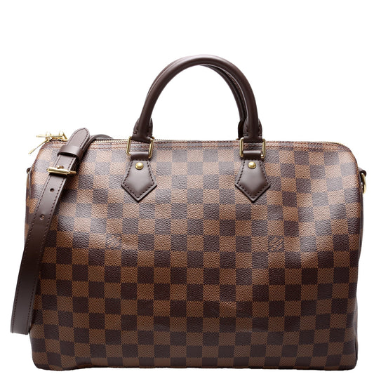 Louis Vuitton Speedy 35 Bandouliere Ebene Damier Handbag Ebene 9