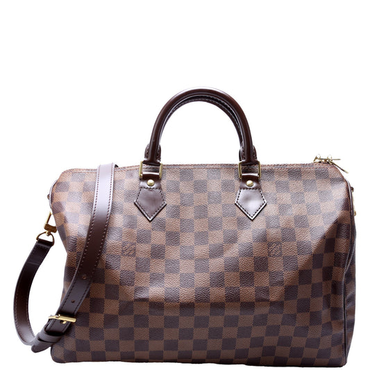 Louis Vuitton Speedy 35 Bandouliere Ebene Damier Handbag Ebene 14