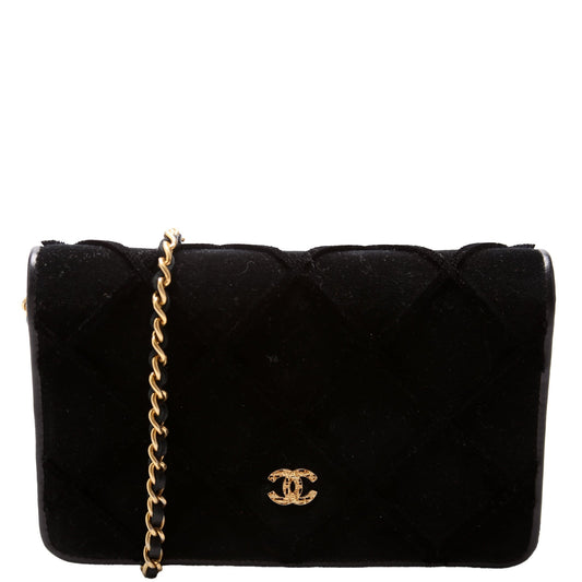 Chanel WOC 3D Quilted Velvet 24M Black Clutch Bag