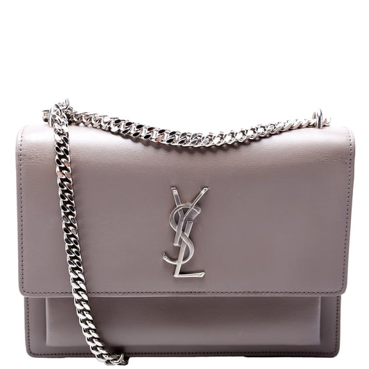 YSL Saint Laurent Saint Laurent Sunset Smooth Grey Bag Leather Medium Travel Bag