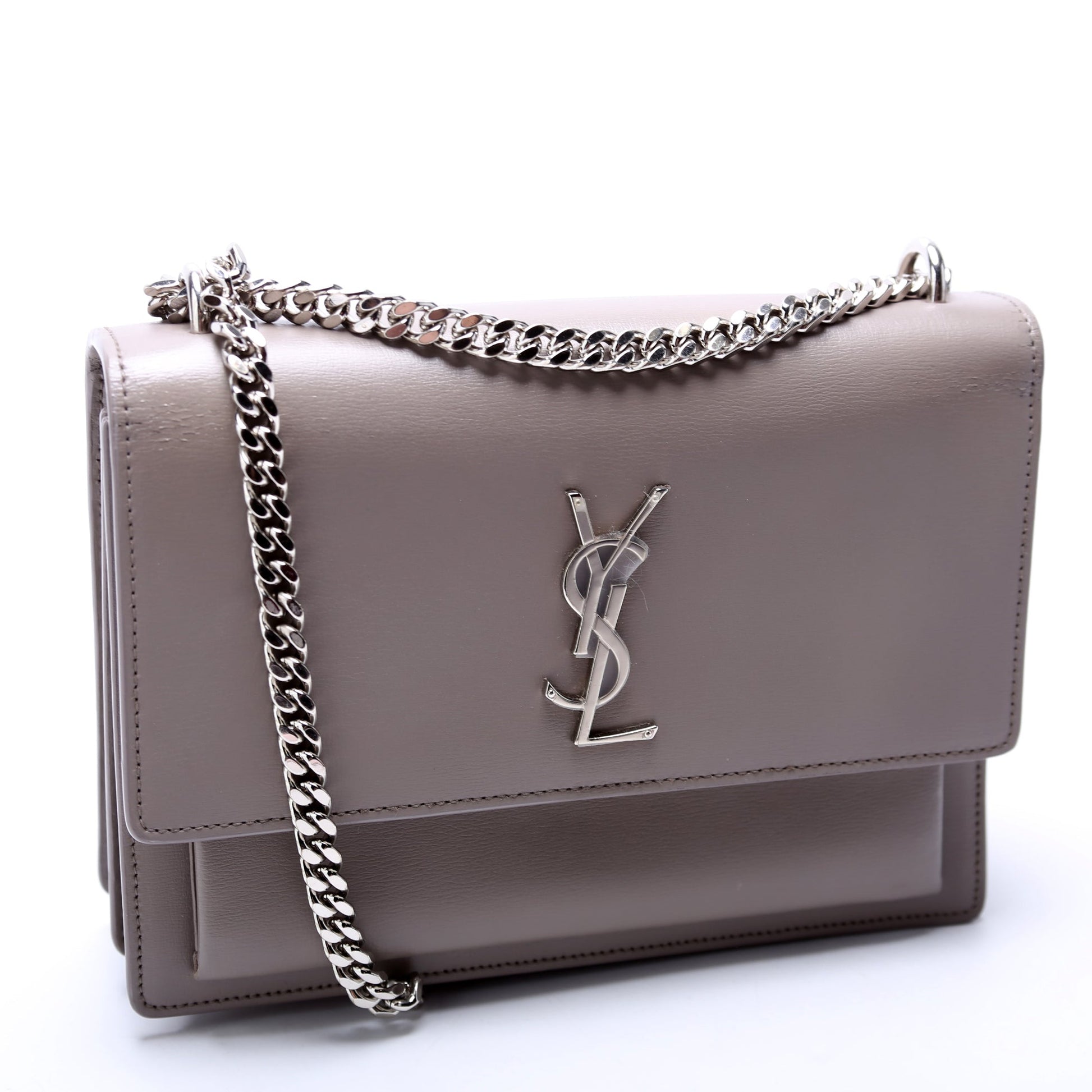YSL Saint Laurent Saint Laurent Sunset Smooth Grey Bag Leather Medium Travel Bag