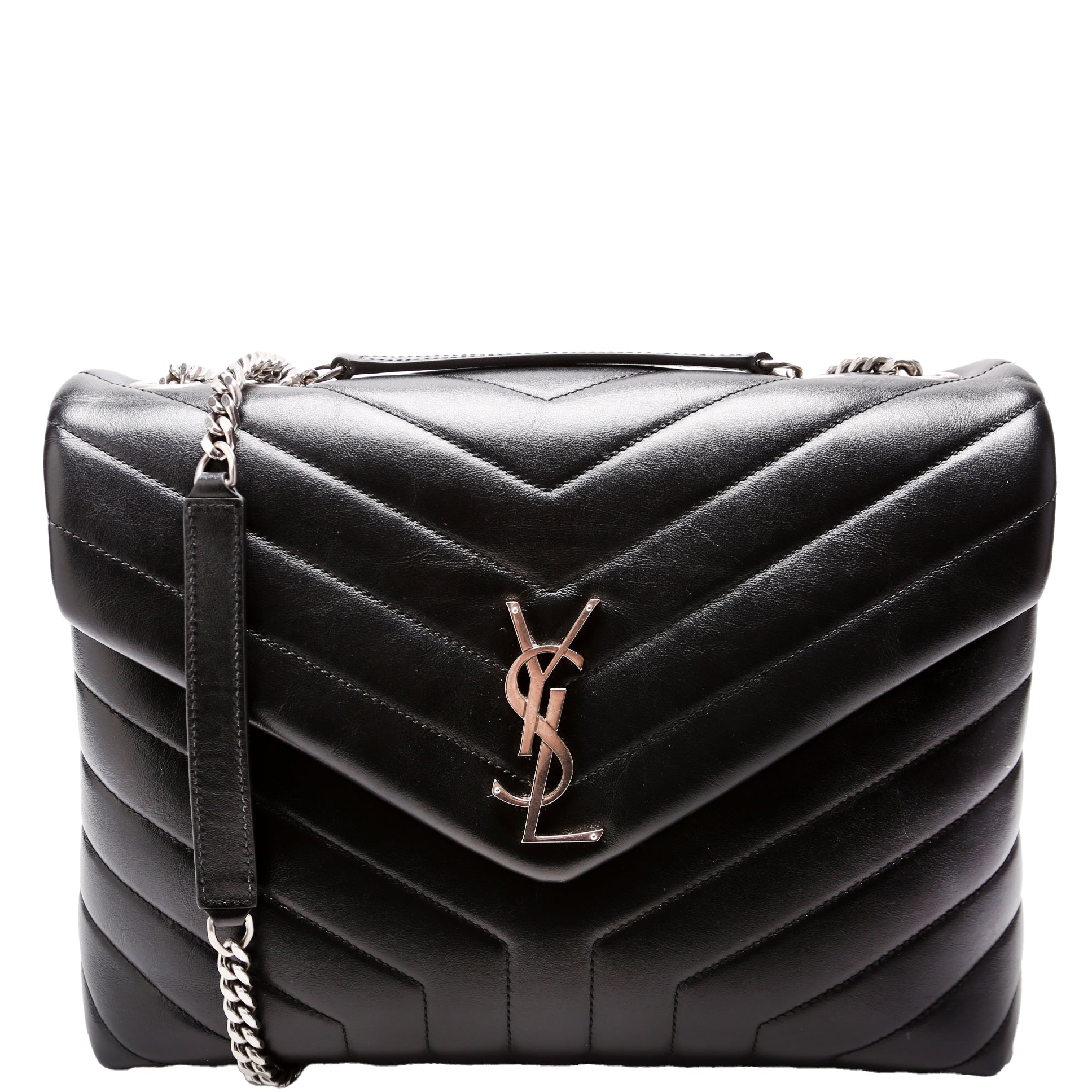 YSL Saint Laurent Loulou Bag Quilted Black Medium Travel Bag Quilted Black 2