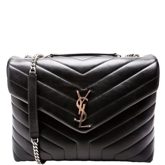 YSL Saint Laurent Loulou Bag Quilted Black Medium Travel Bag Quilted Black 2