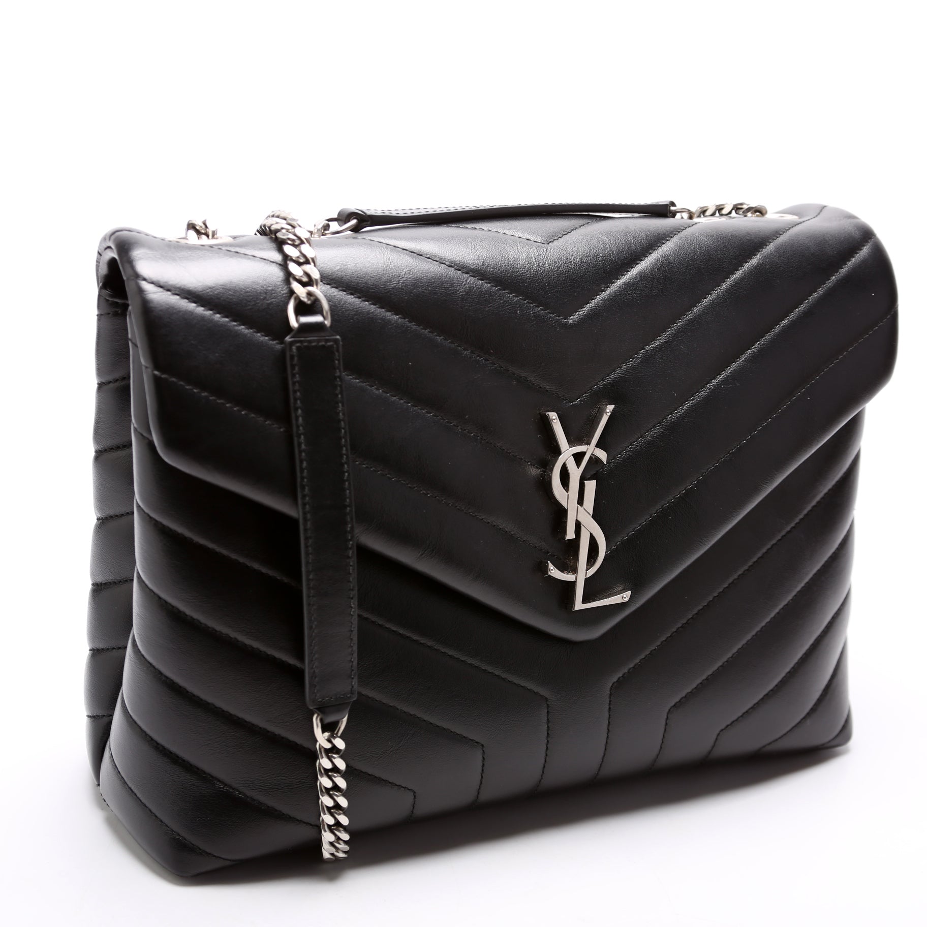 YSL Saint Laurent Loulou Bag Quilted Black Medium Travel Bag Quilted Black 2
