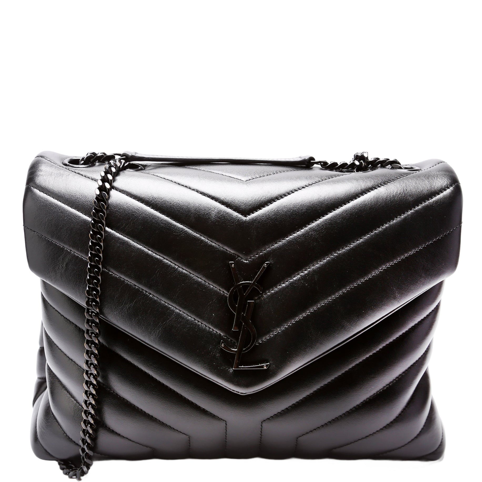 YSL Saint Laurent Loulou Bag Quilted Black Medium Travel Bag 574946 Black 1