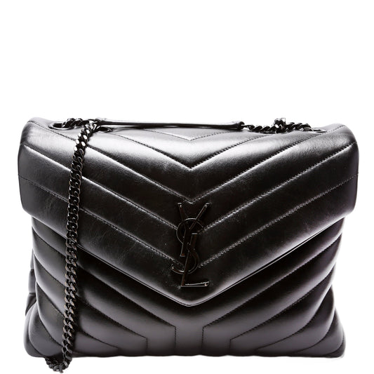 YSL Saint Laurent Loulou Bag Quilted Black Medium Travel Bag 574946 Black 1