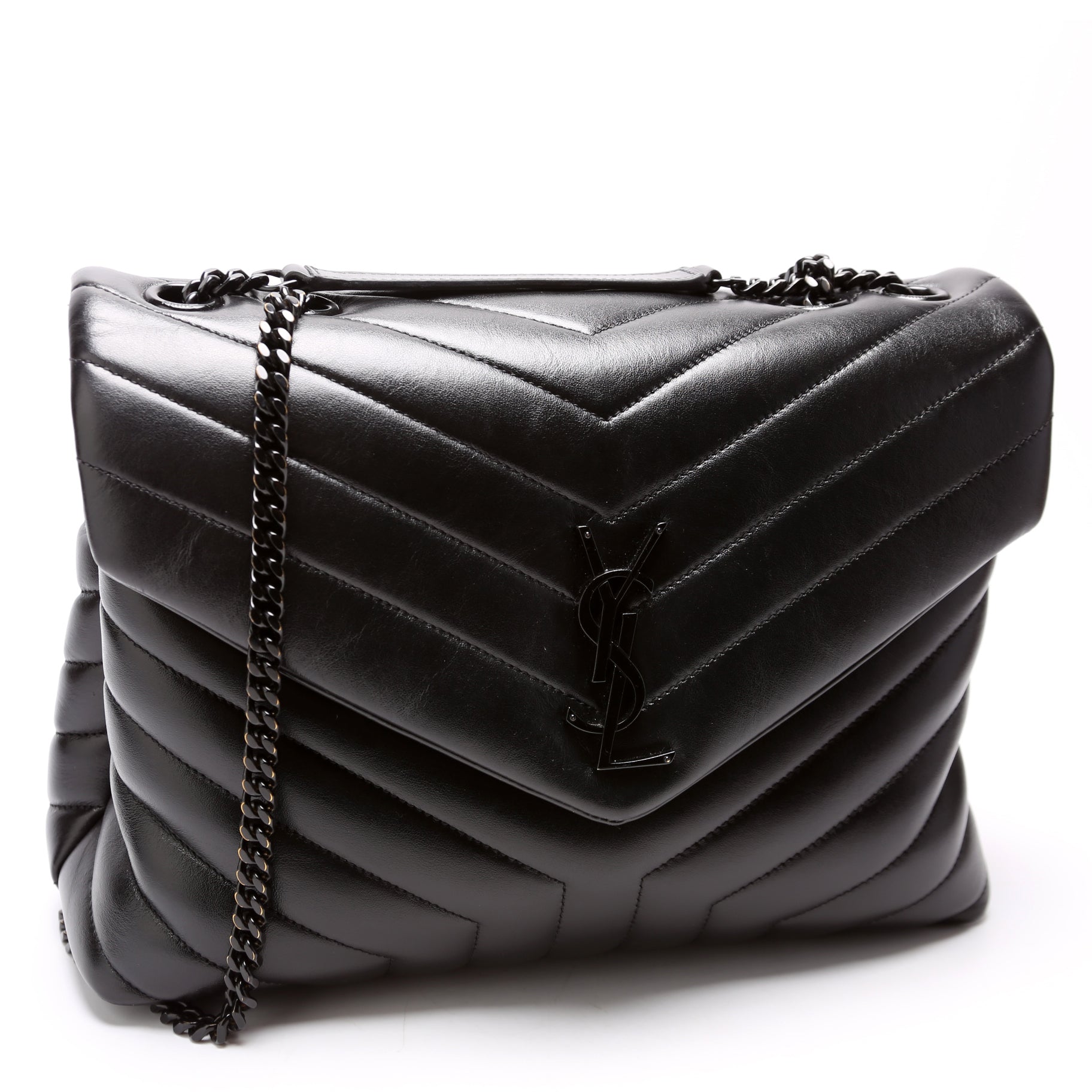 YSL Saint Laurent Loulou Bag Quilted Black Medium Travel Bag 574946 Black 1
