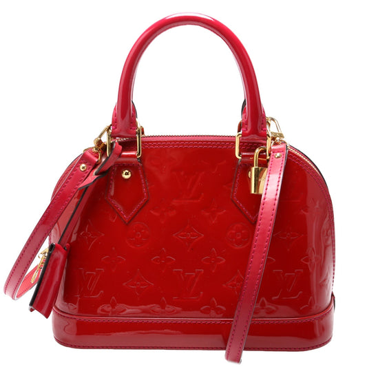 Louis Vuitton Alma BB Vernis Red Handbag