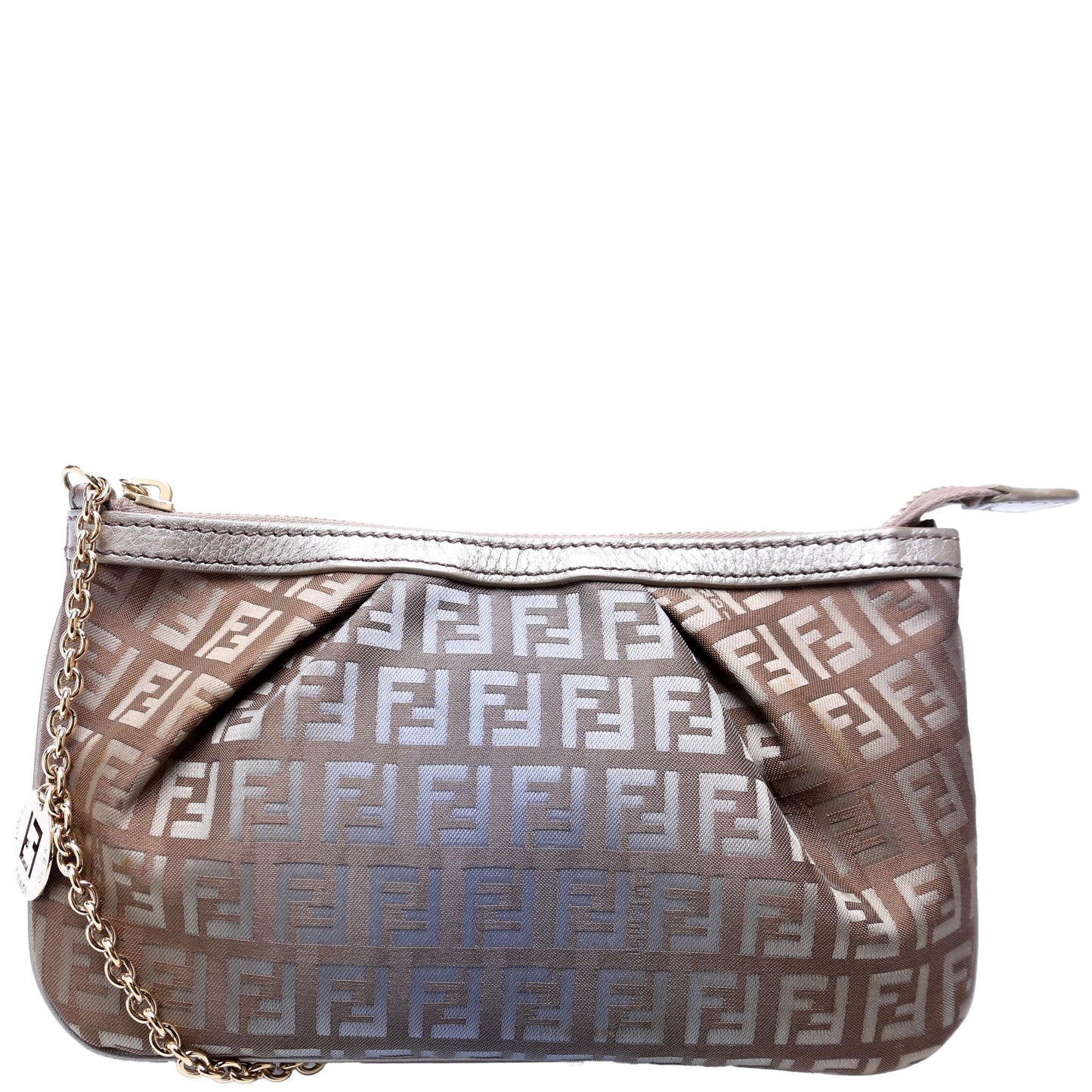 Fendi Gradient Zucchino Forever Pochette Bag Brown Travel Bag