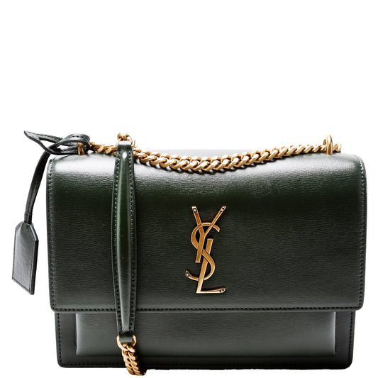 YSL Saint Laurent Saint Laurent Sunset Smooth Bag Leather Green Travel Bag