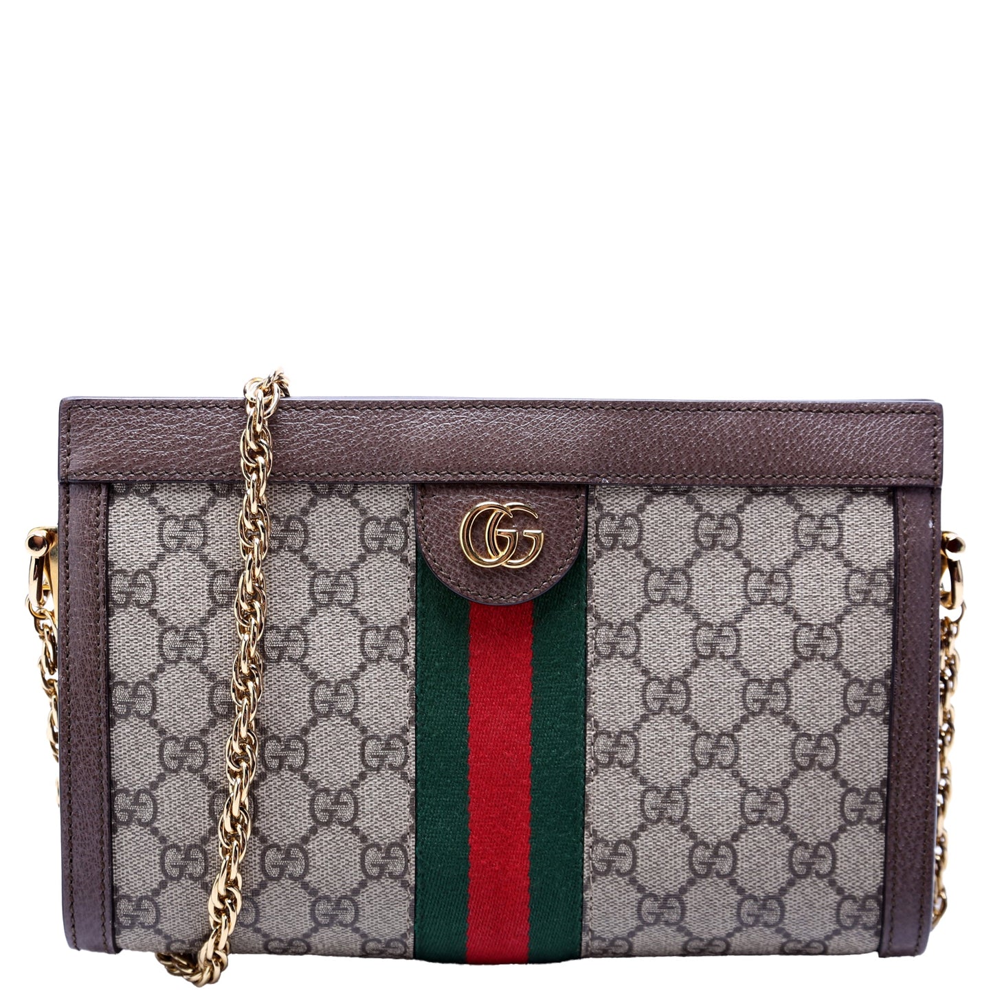 Gucci GG Supreme Ophidia Brown Small Chain Travel Bag