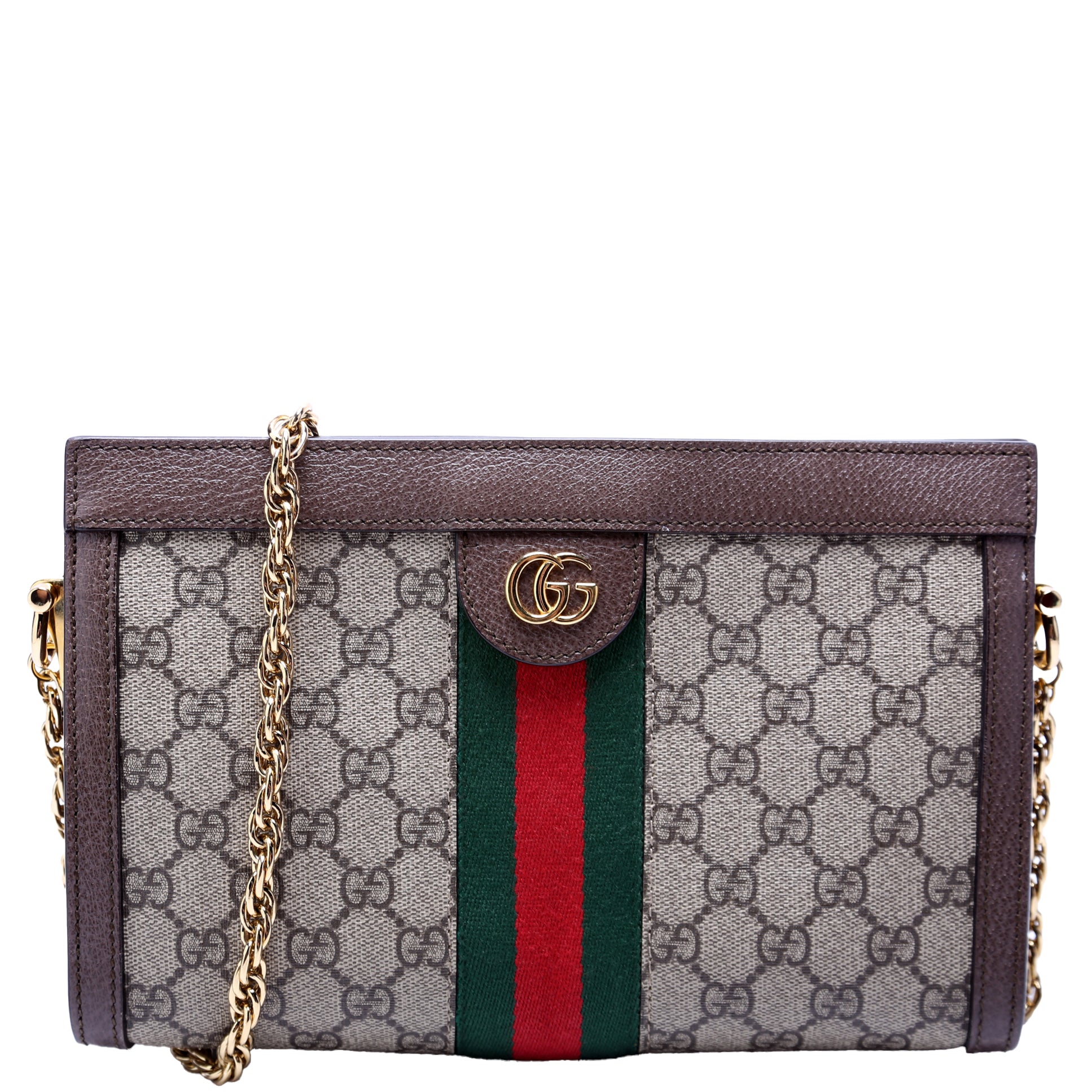 Gucci GG Supreme Ophidia Brown Small Chain Travel Bag