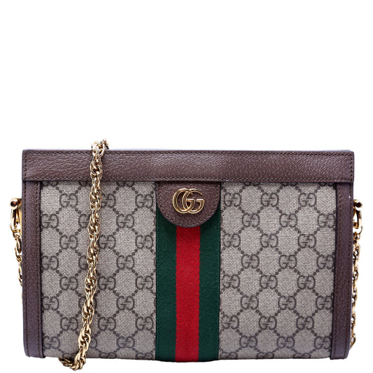 Gucci GG Supreme Ophidia Brown Small Chain Travel Bag