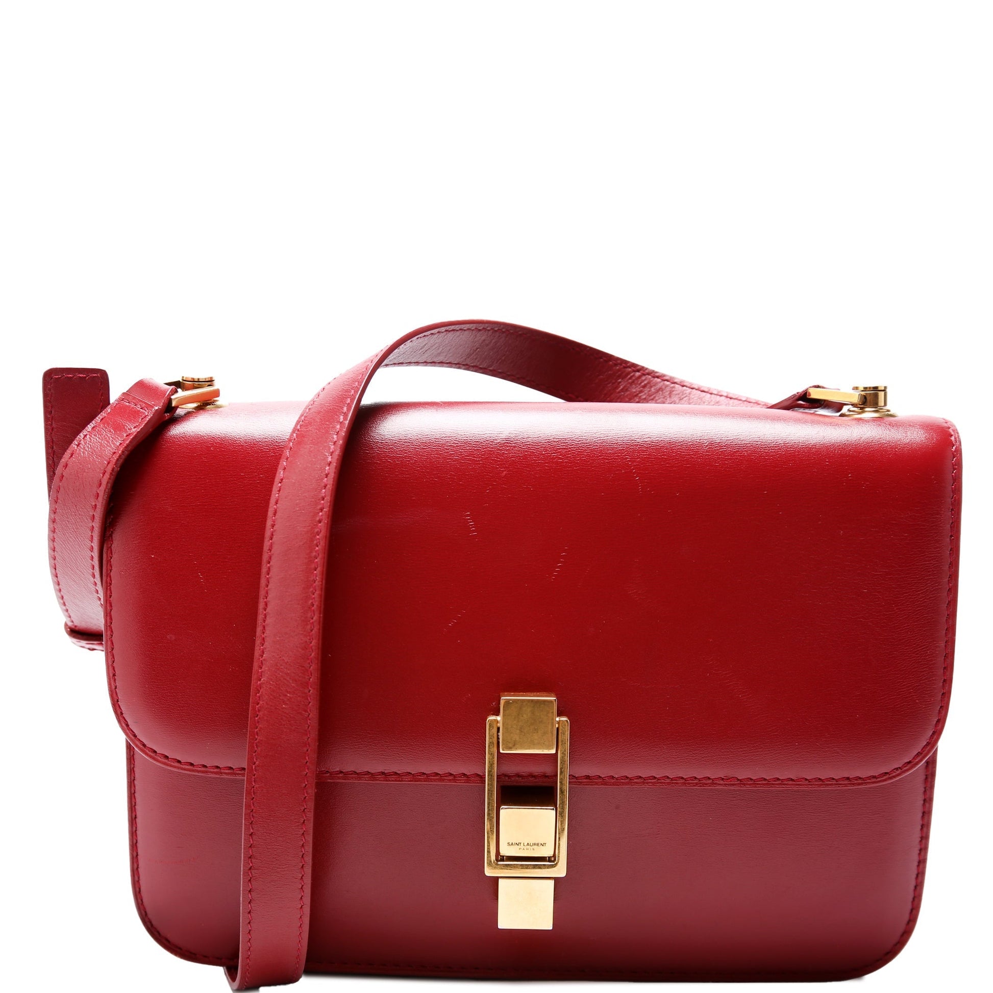 YSL Saint Laurent Saint Laurent Calfskin Le Carre Satchel Bag Red Travel Bag