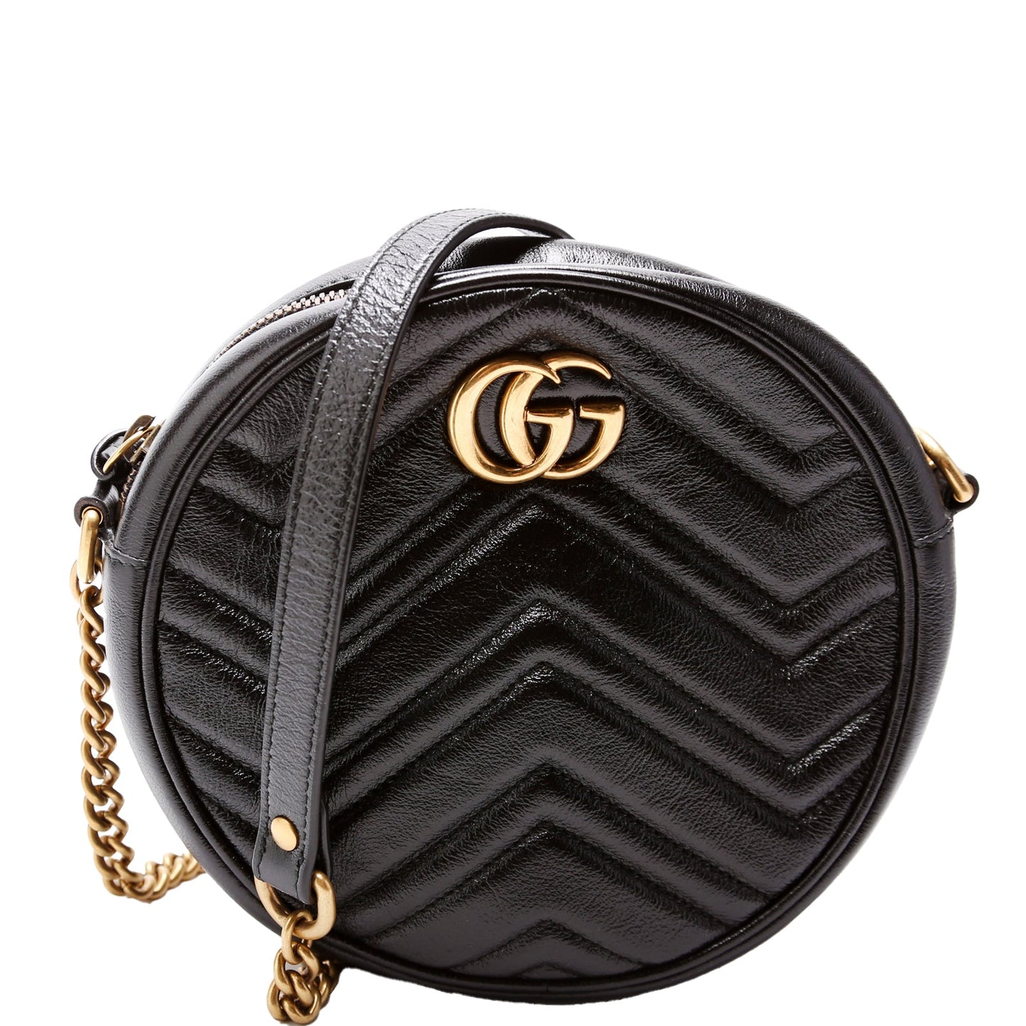 Gucci Marmont Round Black Mini Travel Bag