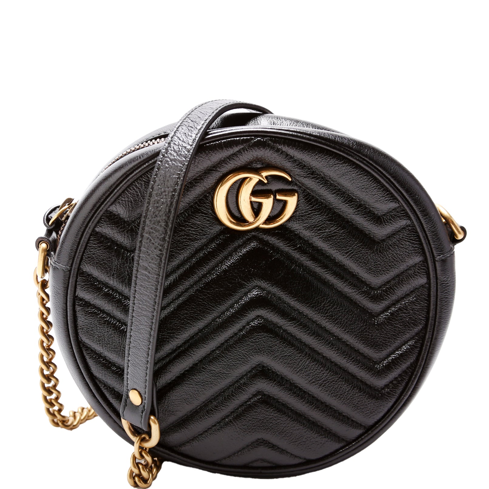 Gucci Marmont Round Black Mini Travel Bag