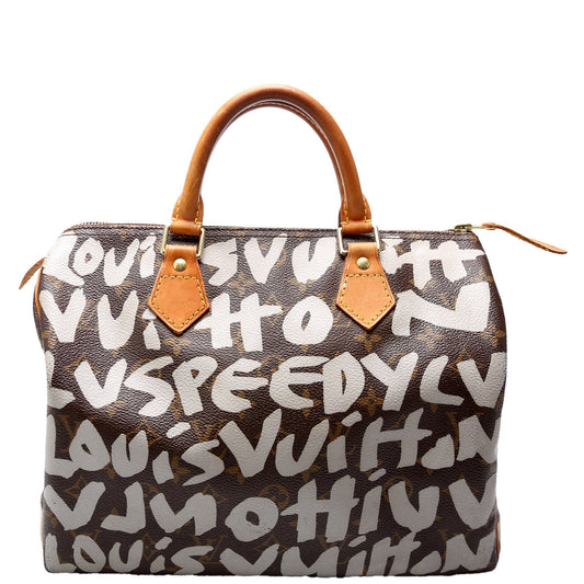 Louis Vuitton Speedy 30 Graffiti Brown Grey Handbag