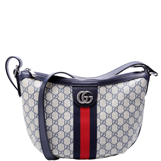 Gucci Ophidia GG Supreme Beige Navy Small Shoulder Bag