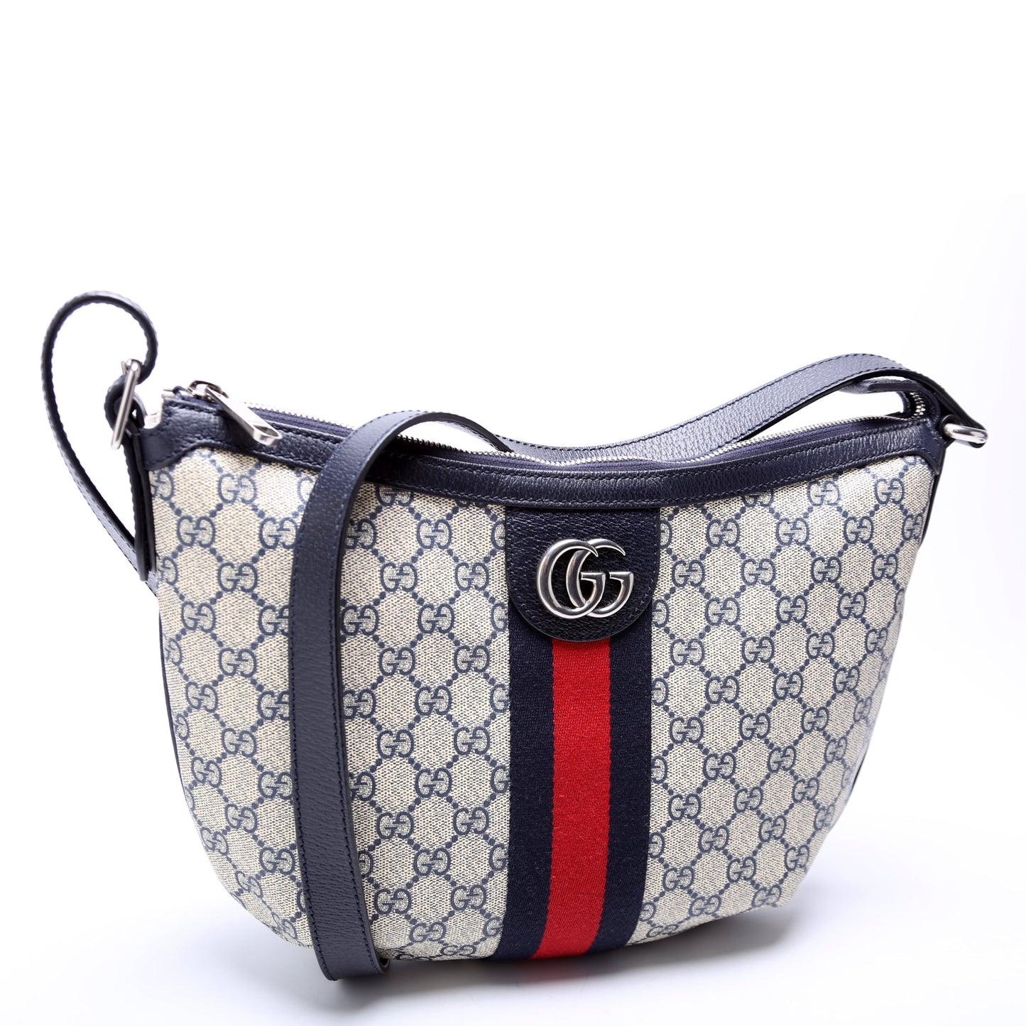 Gucci Ophidia GG Supreme Beige Navy Small Shoulder Bag
