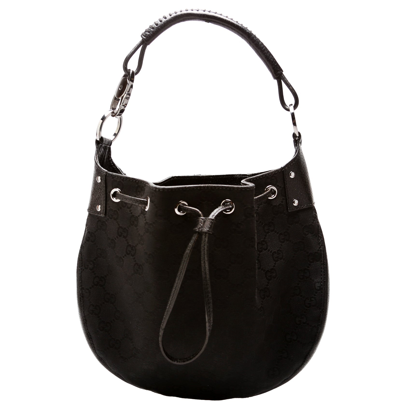 Gucci GG Drawstring Canvas Black Small Jewelry