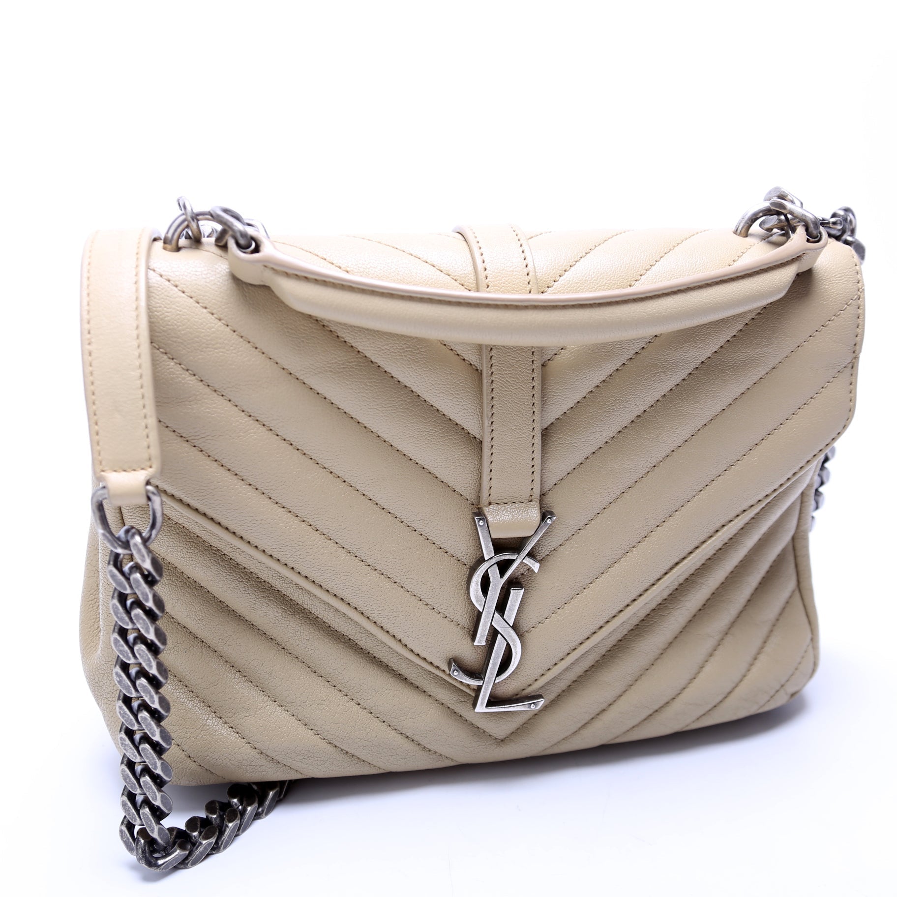 YSL Saint Laurent Saint Laurent College Bag Beige Medium Travel Bag