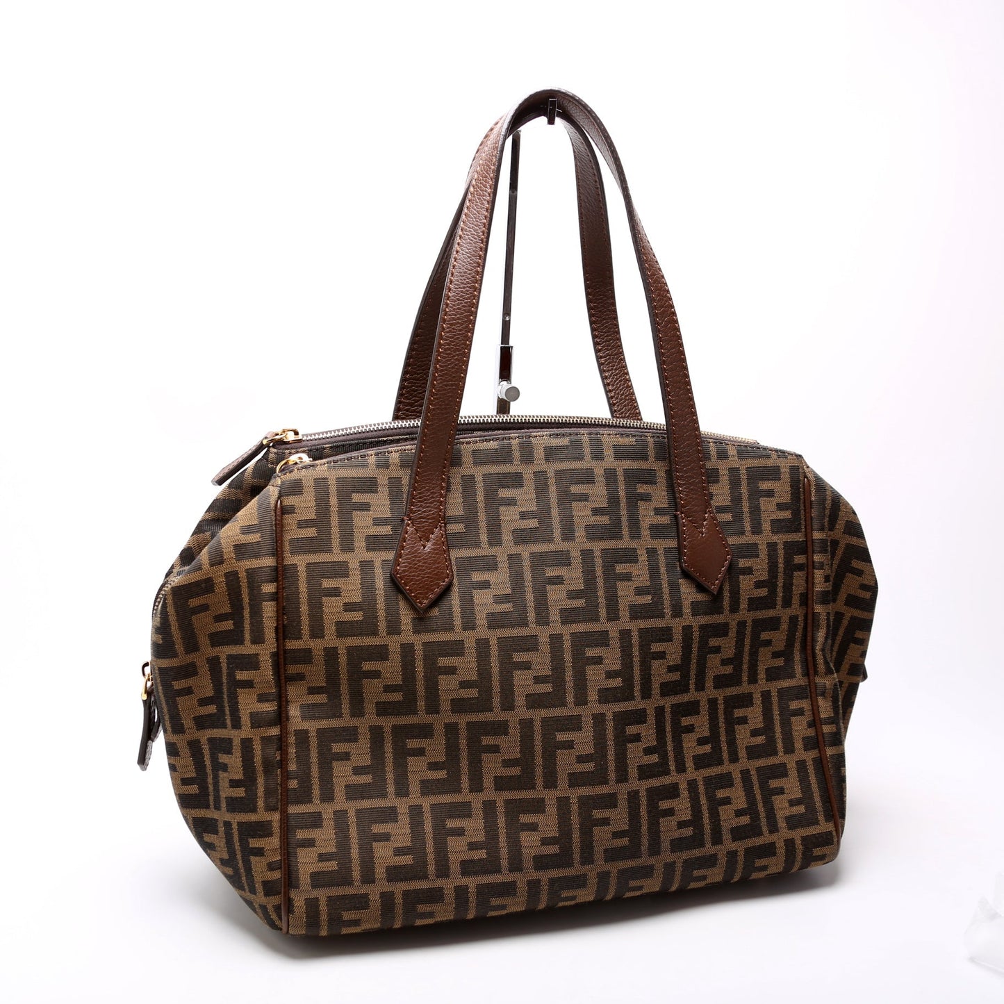 Fendi 8Bl118 Zucca Double Tote Bag Zip