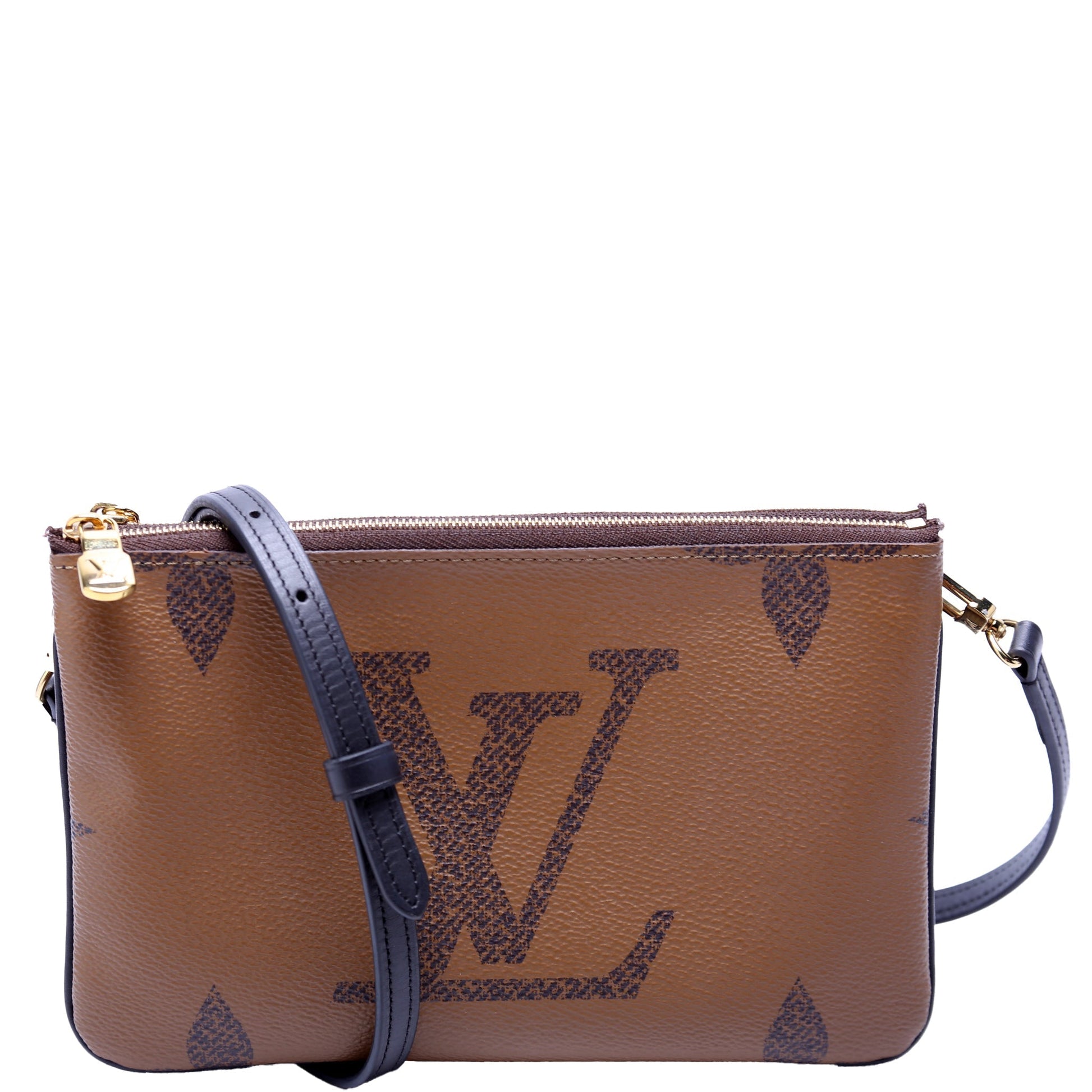 Louis Vuitton Double Zip Pochette Giant Reverse Monogram Clutch Bag Monogram 7