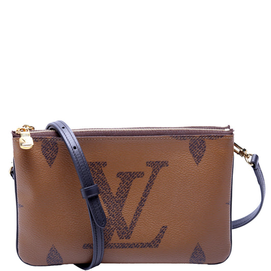 Louis Vuitton Double Zip Pochette Giant Reverse Monogram Clutch Bag Monogram 7