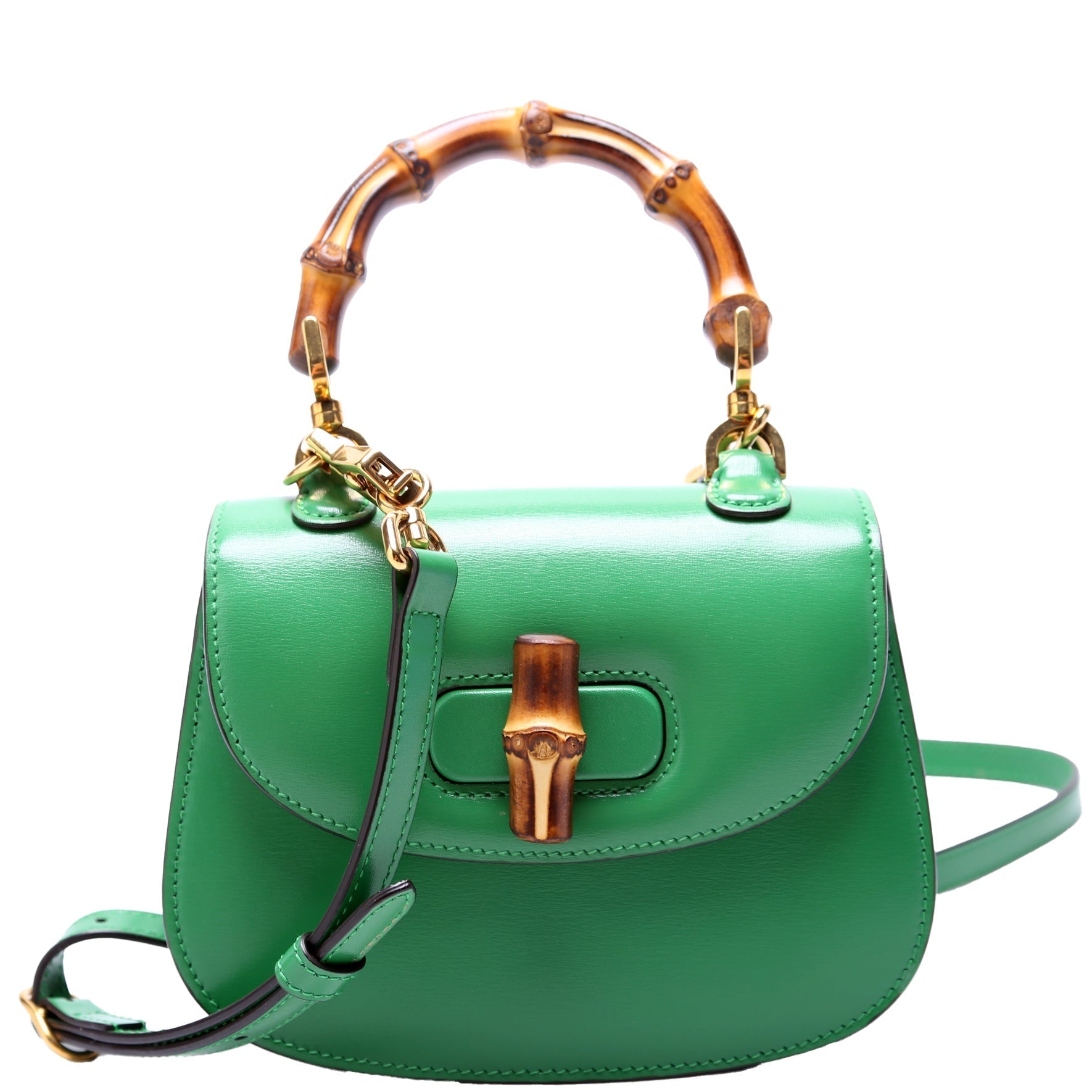 Gucci Bamboo Green Mini Top Handle Travel Bag