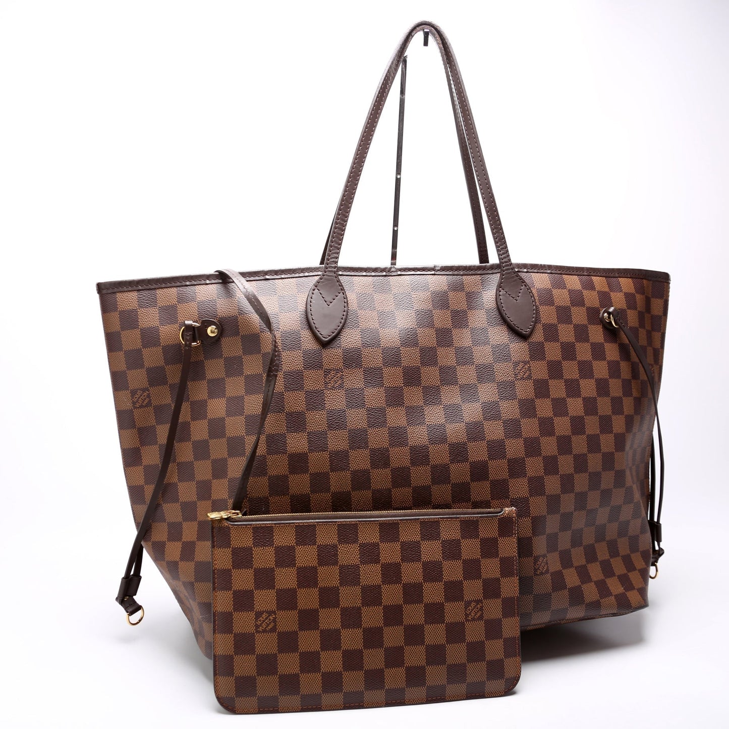 Louis Vuitton Neverfull W GM Ebene Damier Red Wallet Case Ebene Red