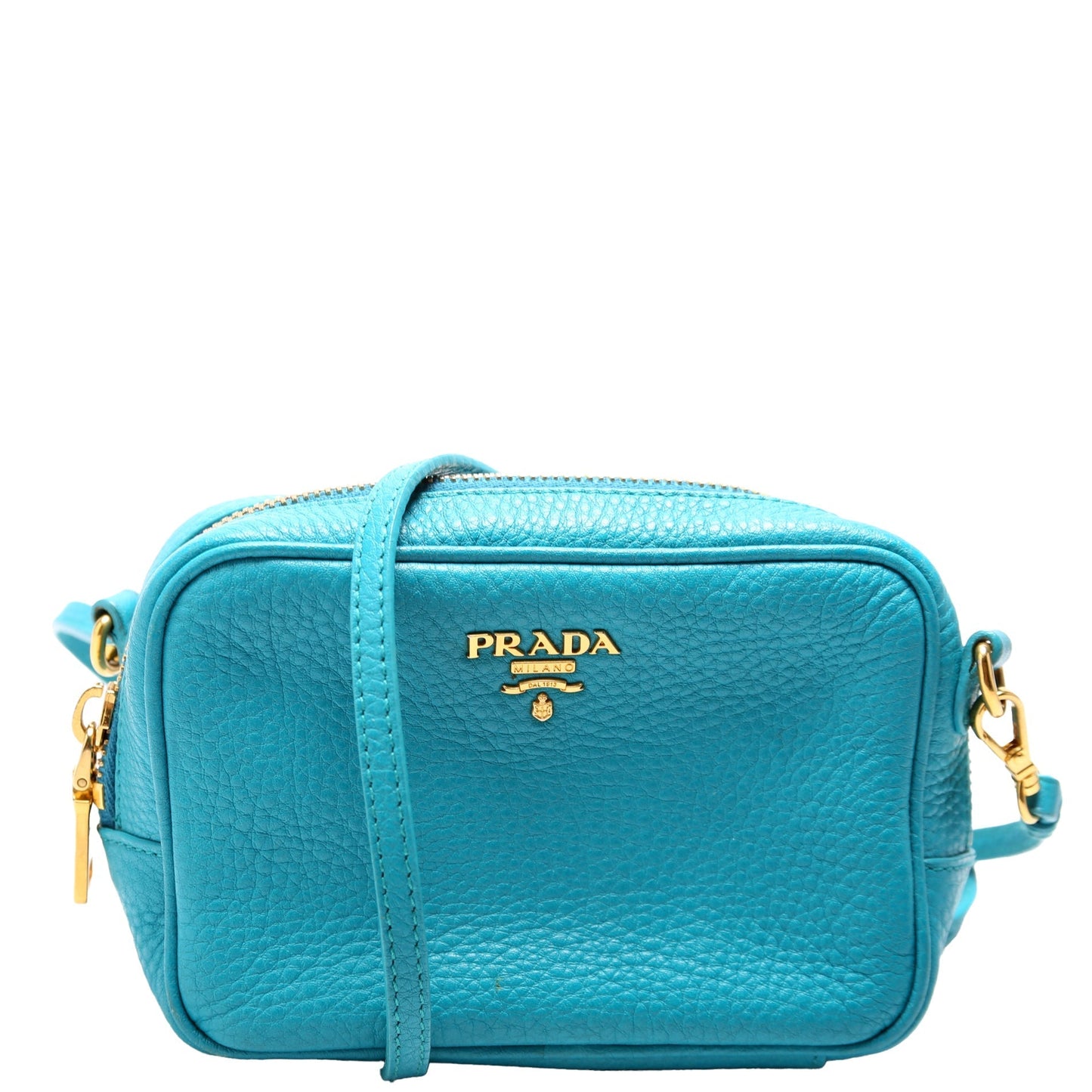 Prada Vitello Daino Camera Bag Blue Mini Travel Bag