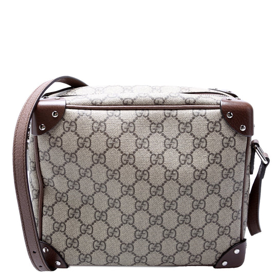 Gucci GG Supreme Square Messenger Brown Travel Bag