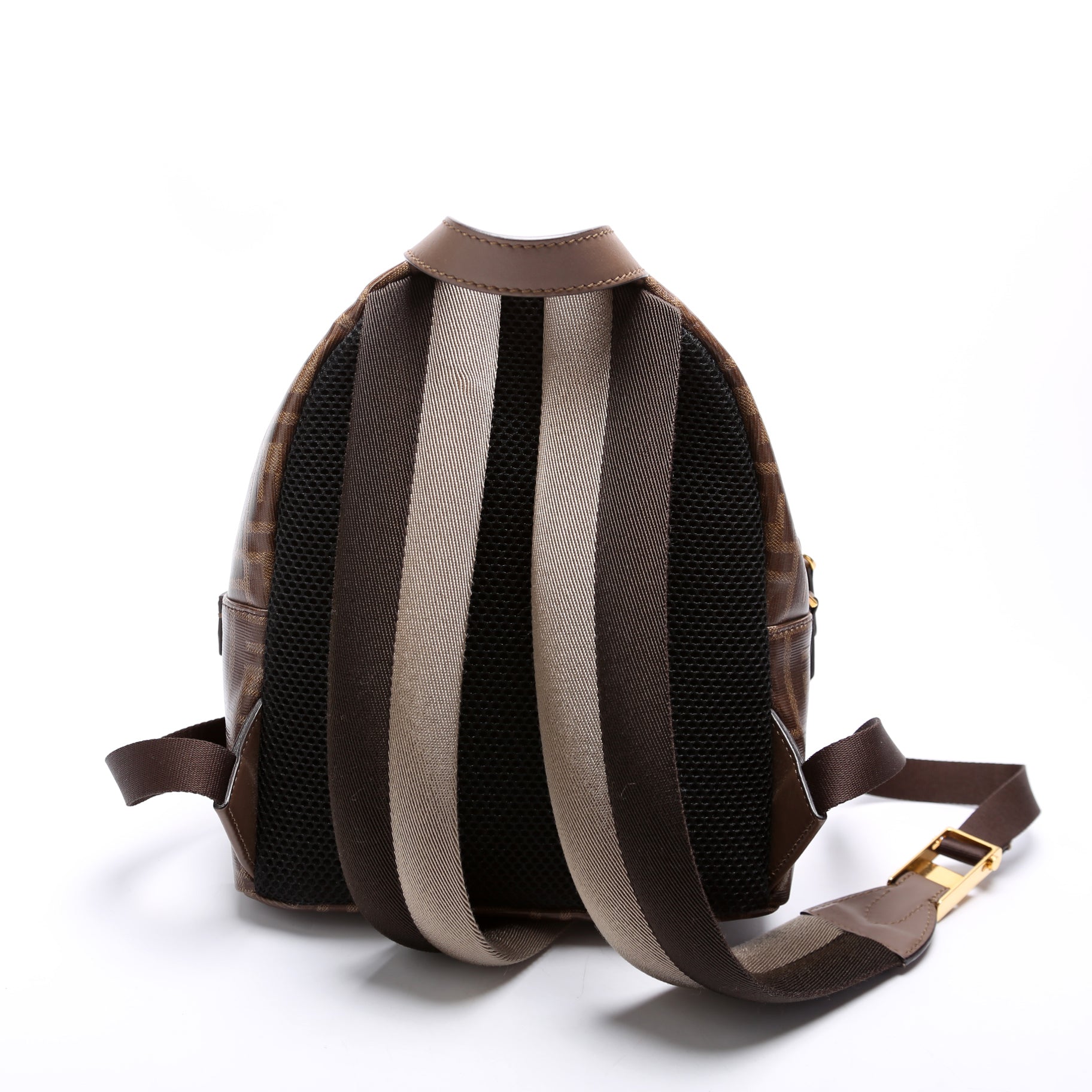Fendi Fila Ff Glazed Backpack Bag Canvas Brown Mini