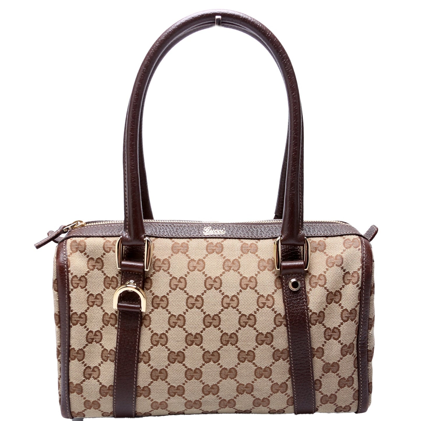 Gucci GG Abbey Boston Canvas Brown Small Travel Bag
